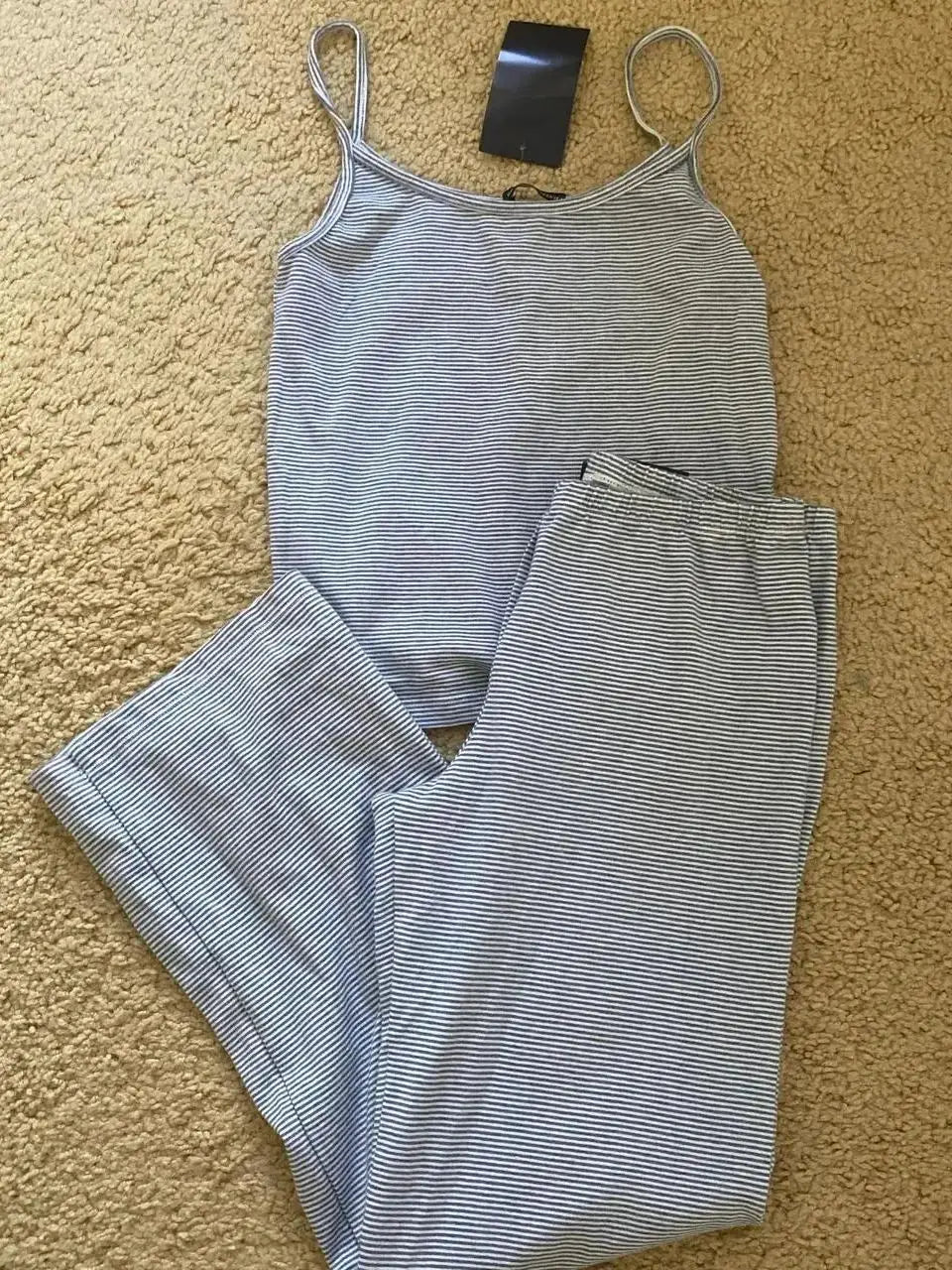 Skull Print Gray Vest Pants 2 Pieces Set Pajama Woman Sleeveless Slim Tank Top High Waist Straight Long Pant Cotton Vintage Sets