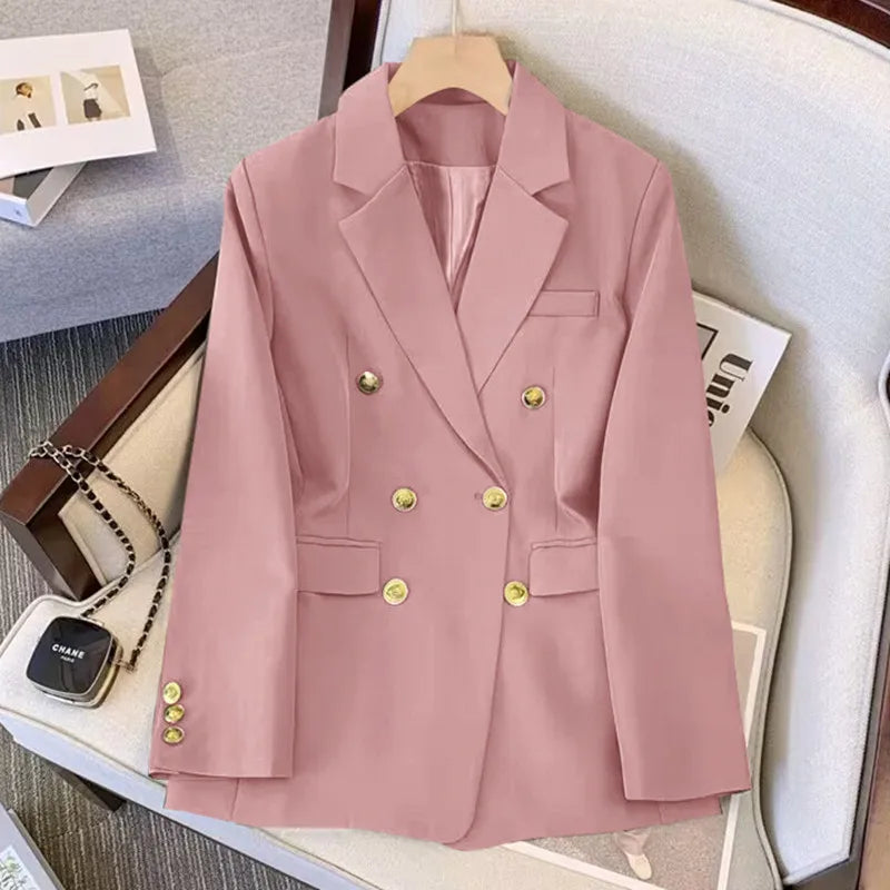 Office Lady Slim Blazer for Women, Long Sleeve Coats, Black Jackets, Casual Outerwear, Fall, Winter Fashion, 2023