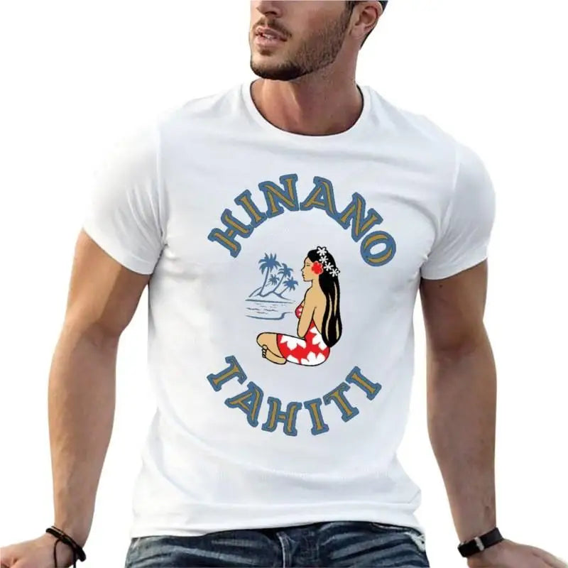 Hinano Tahiti Beer Gift Oversized T-Shirt Brand Men Clothing 100% Cotton Streetwear Large Size Top Tee