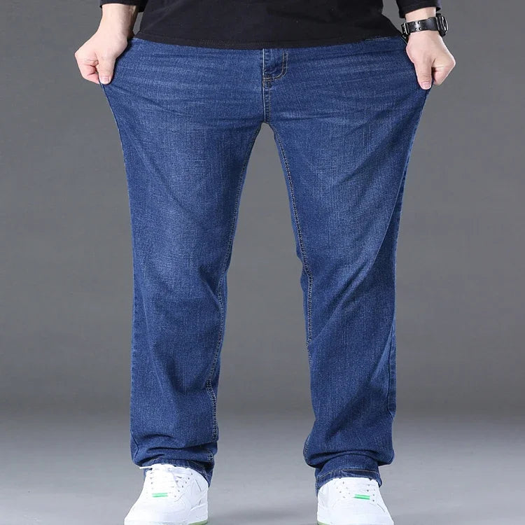 Big Size Men's Jeans High Stretch Denim Fabric Large Size Pants for 45-150kg Jeans Hombre Wide Leg Jeans Pantalon Homme