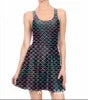 VIP FASHION Mermaid Tank Top Dress Summer Women Elegant One Piece Sexy Fish Scale Print Dresses Lady Sleeveless Cosplay Outfits
