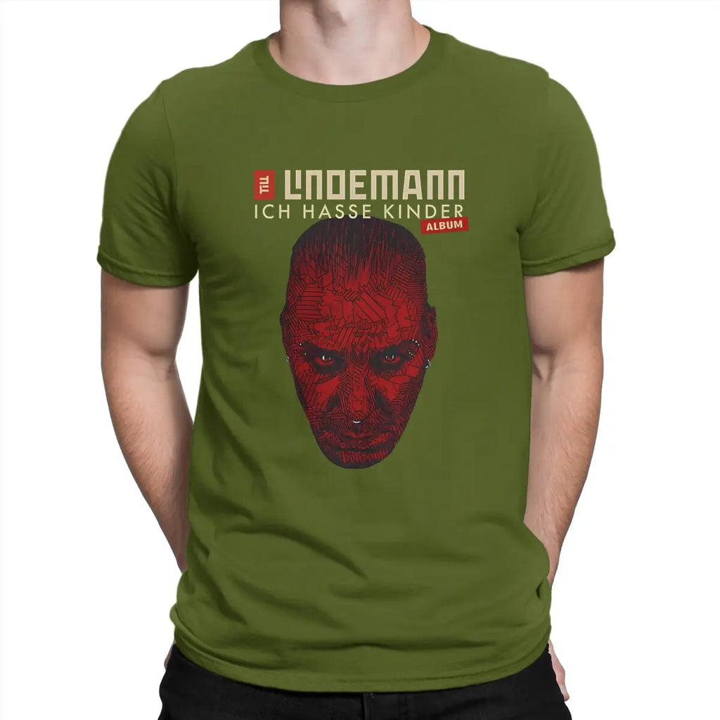 Men T-Shirts Angry style Funny 100% Cotton Tees Short Sleeve Lindemann T Shirts Round Collar Tops Gift Idea