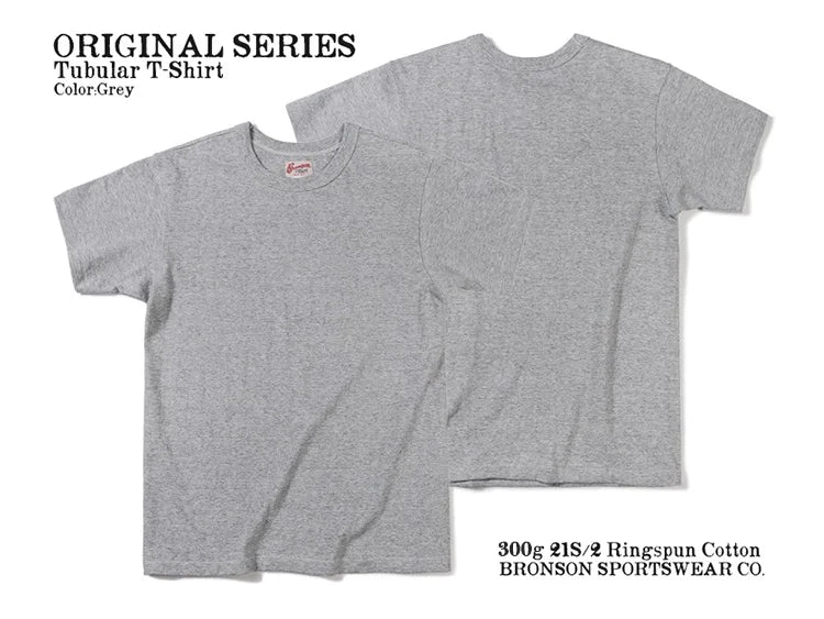 Bronson Heavyweight Seamless Tubular T-Shirt Summer Men's Plain Basic Tee Shirts