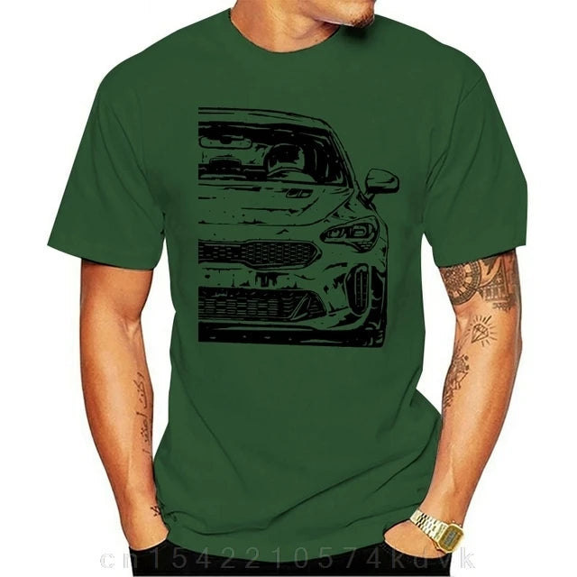 Kia StingerMeliert Leisure Fashion 100% cotton O-neck T-shirt