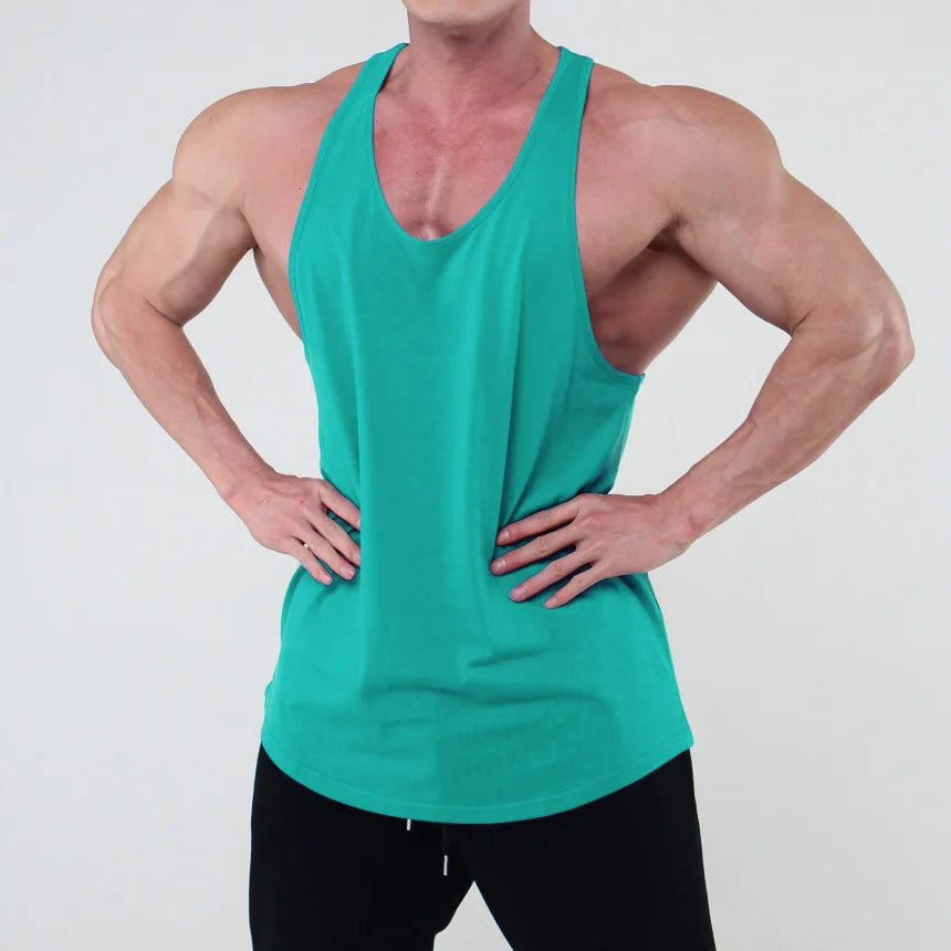 Sports Vest Men's Summer Solid Color All-Match Sleeveless I-Shaped Running Training Clothes Customized With Your Favorite LOGO