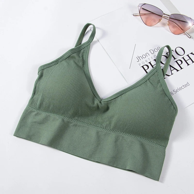 U-Shaped Backless Tank Top Women Intimate Strap Bra Camis Seamless Brassiere Women Wirefree Bralette Sexy Camis Bras Underwear