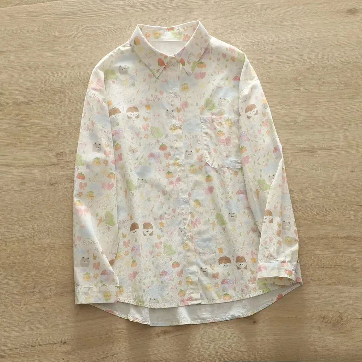 Fashion Women Printed Shirts Cotton Casual Blouses and Tops 2024 New Loose Style Exquisite Lady Long Sleeve Shirt Female Clothes