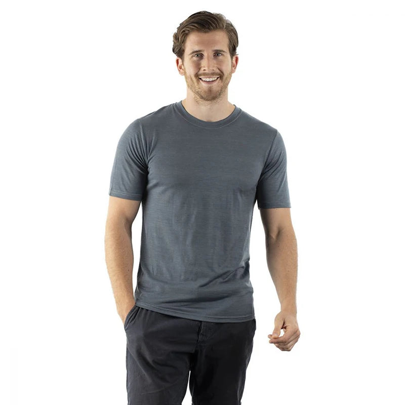 Men's Merino Wool Base Layer Tee T-Shirt 180GSM Wicking Breathable Quick Dry Anti-Odor ASIA Size