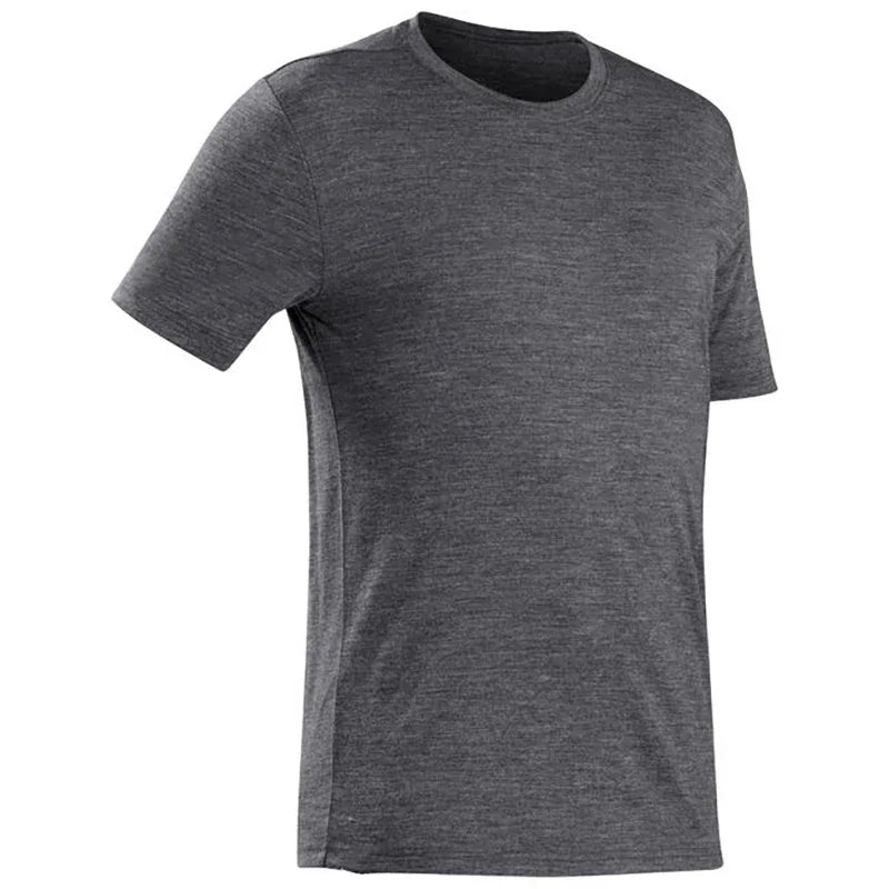 100% Superfine Merino Wool T shirt Men Base Layer Merino Shirt Wicking Breathable Quick Dry Anti-Odor No-itch USA Size