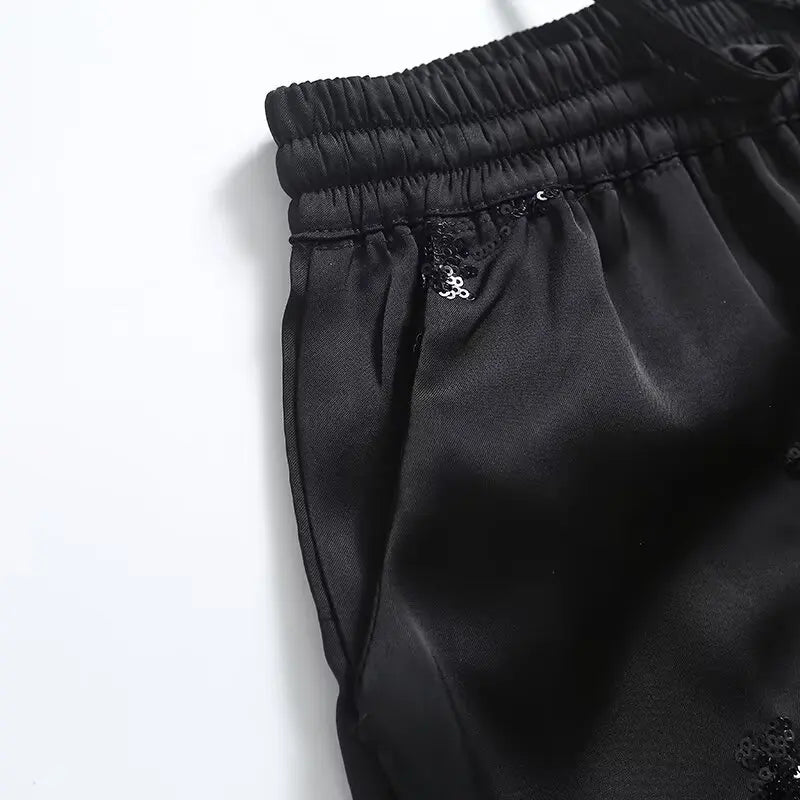 PB&ZA 2024 Summer New Women's Fashion Versatile European and American Heavy Industry Embroidered Pants