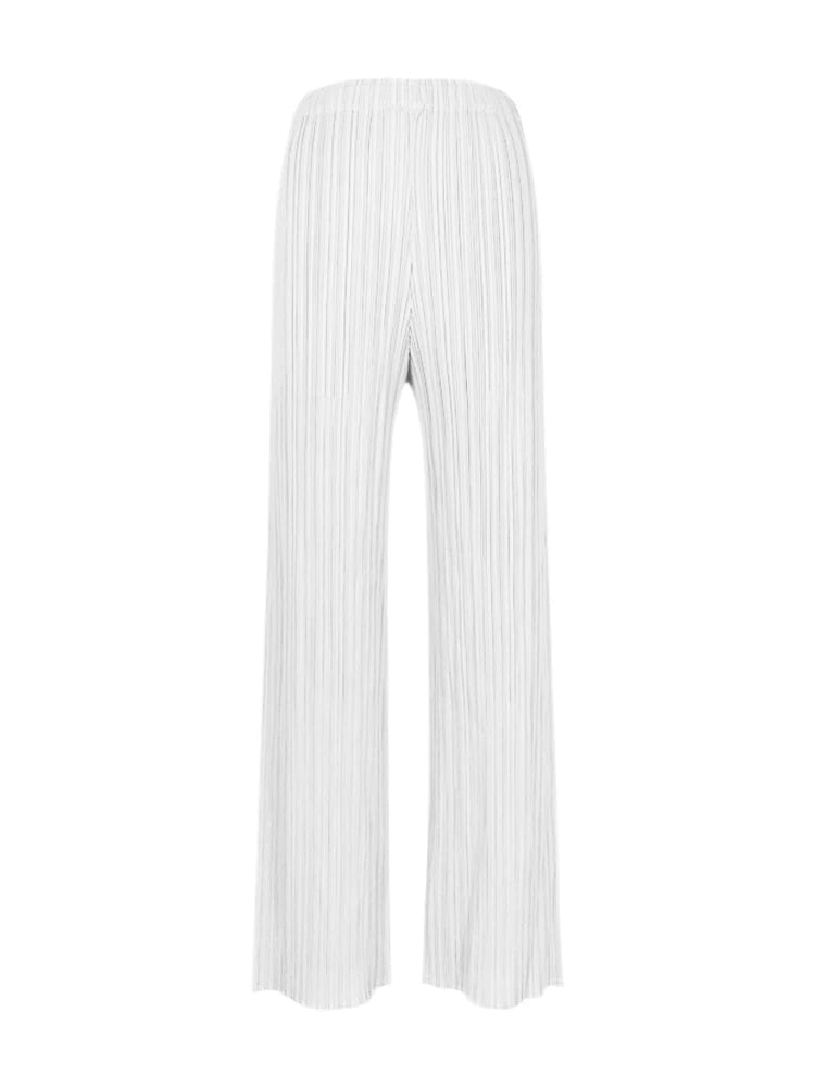 Spring Summer Autumn Women's Casual Elegant Miyake Designer Classical Loose Straight Pleated Pants High Waist Trousers In Stock