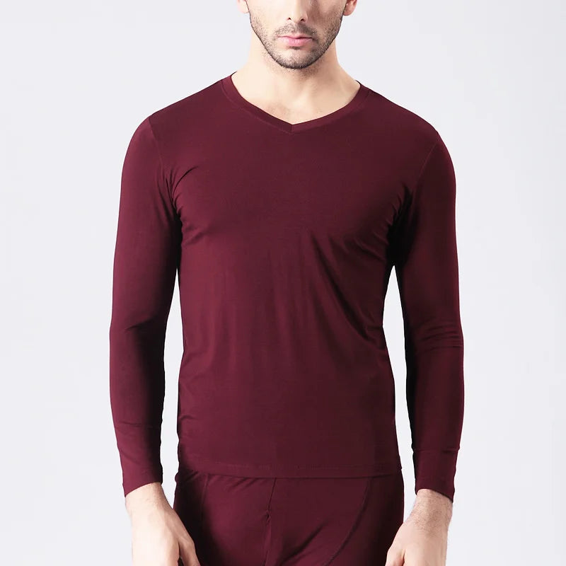 Breathable Bamboo Fiber T Shirt Men Long Sleeve Soft Black Autumn Clothes Solid Color Round Neck Tops Camiseta Hombre Fitness XL