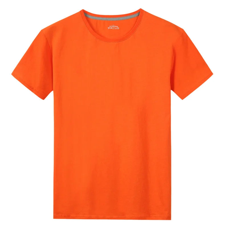 Summer New Men's 100% Cotton T-Shirt Solid Color Soft Touch Fabric Men's Basic Tops Tees Casual Men Clothing Fashion Tops Tees