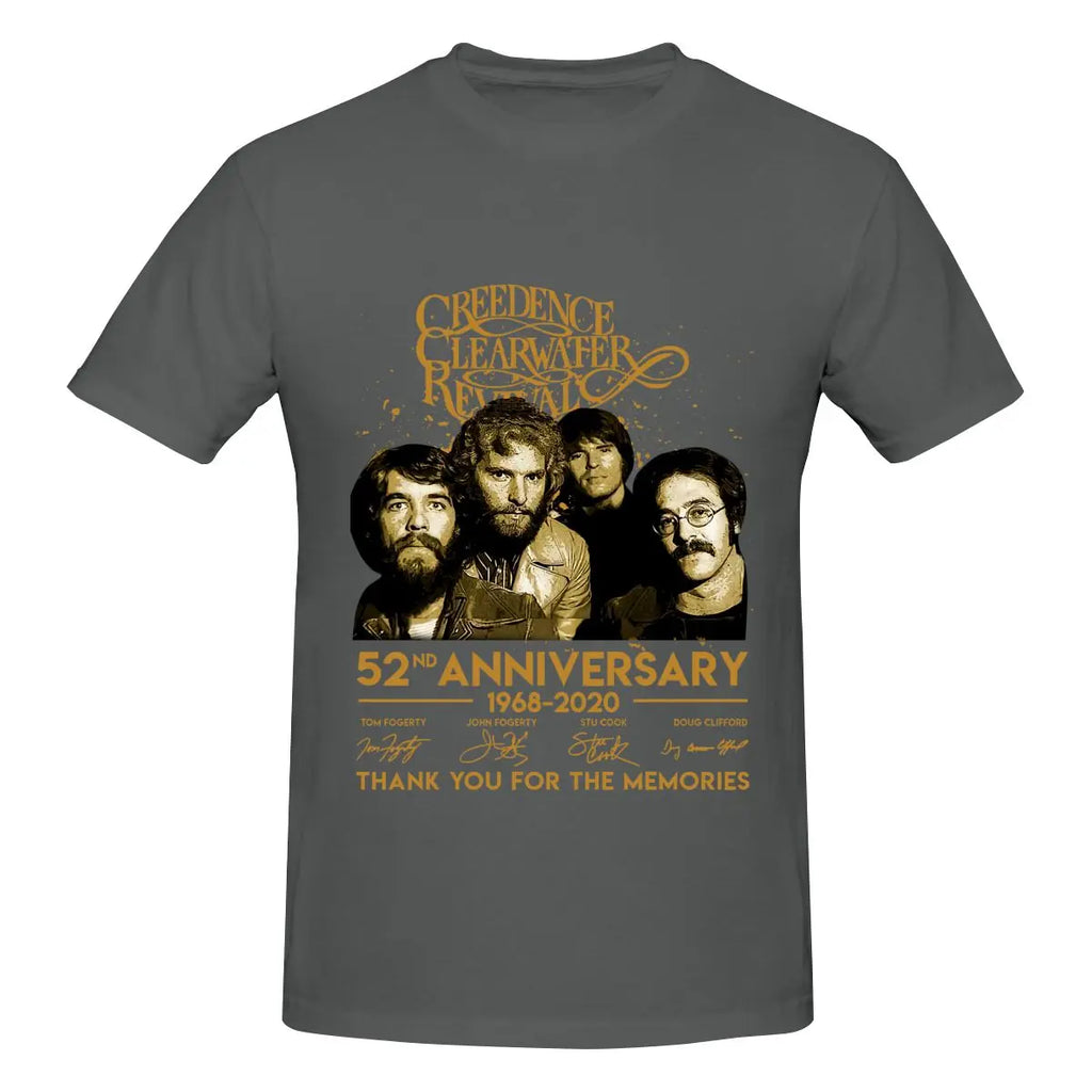 Funny 52 Years Creedence Clearwater Revival Classic Men's T-shirt Printed Tops are loose and slim fit Women's T-shirts