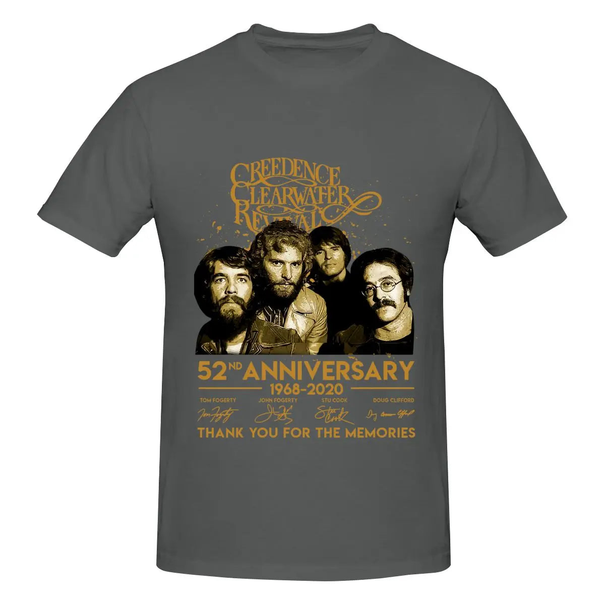 Funny 52 Years Creedence Clearwater Revival Classic Men's T-shirt Printed Tops are loose and slim fit Women's T-shirts