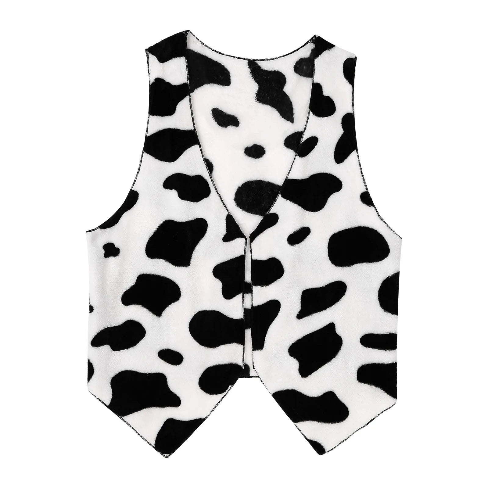 Men Cow Print Open Front Coat Jacket Vest Halloween Festival Hippie Costume Cowboy Cardigan Cosplay Party Fancy Dress Up