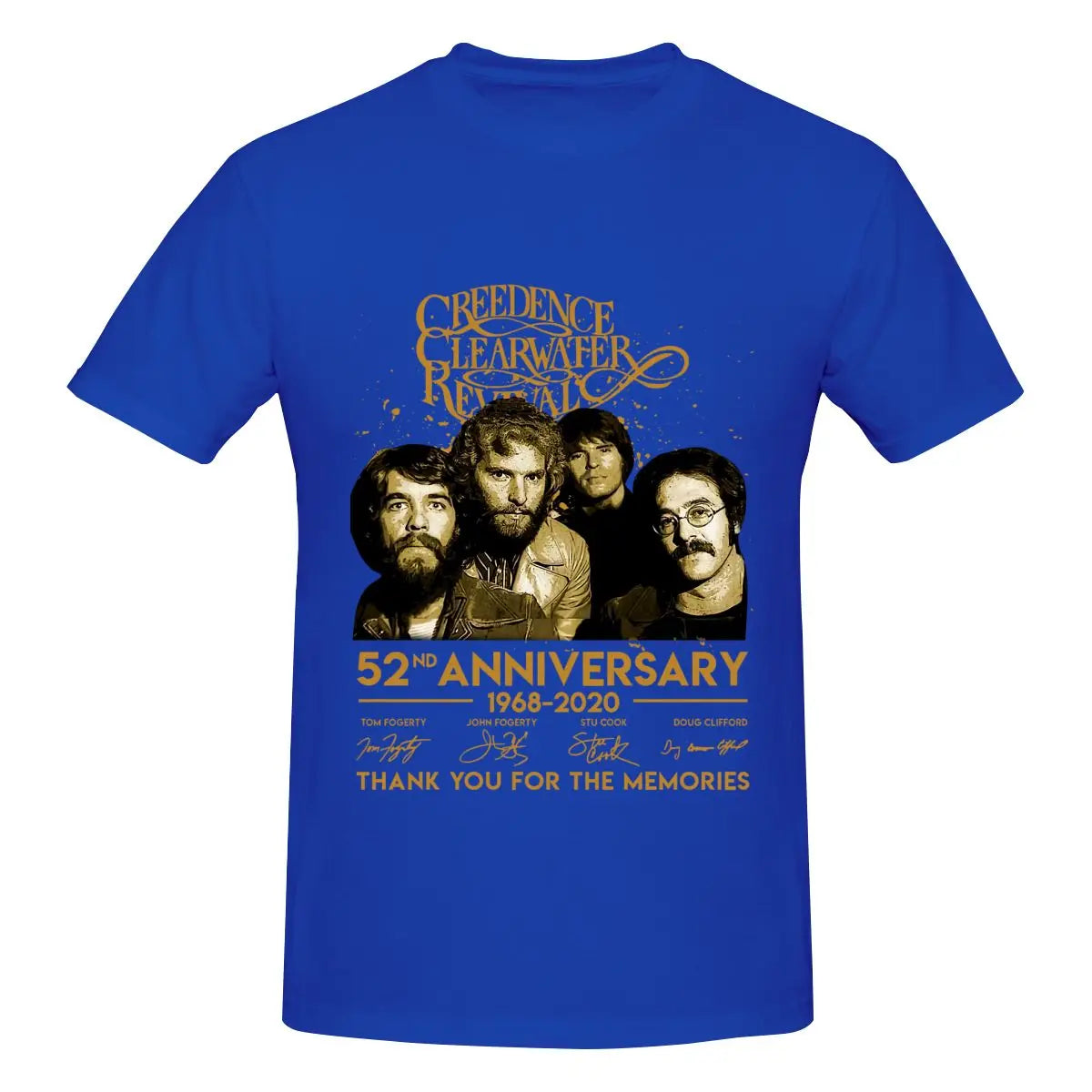 Funny 52 Years Creedence Clearwater Revival Classic Men's T-shirt Printed Tops are loose and slim fit Women's T-shirts