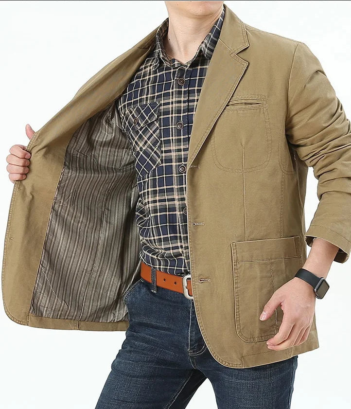 Men Blaze Suit Jacket ,Casual Blazers Cotton Loose Jackets ,Oversized Male Outerwear