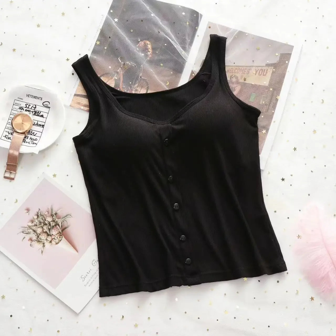 M-3XL For 35-75kg Modal Plus Size Women Camisole Top with Chest Pad Soft Comfortable Tank Tops