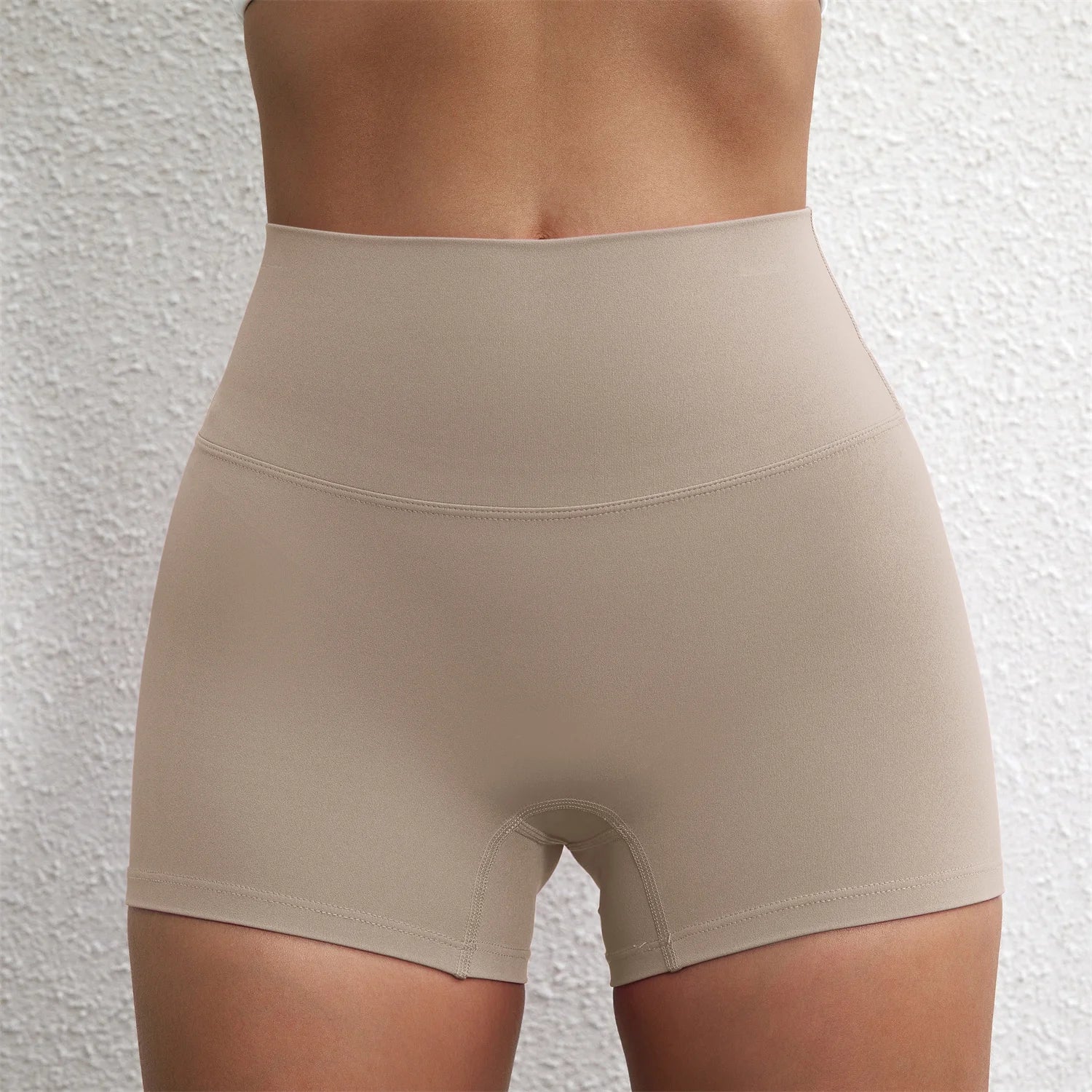 Solid Color Tight Compression Sport Short High Waist Yoga Ultrashort Legging Training Soft Women Gym Athletic Tight Squat Proof