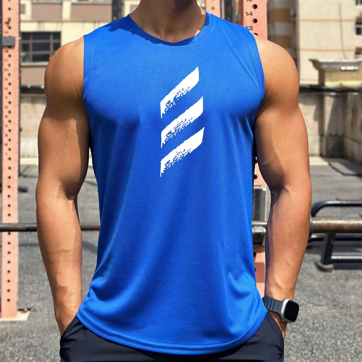 Men Bodybuilding Tank Top Gym Fitness Quick Dry Sleeveless Shirt Sport Training Clothes Male Summer Casual Stringer Singlet Vest