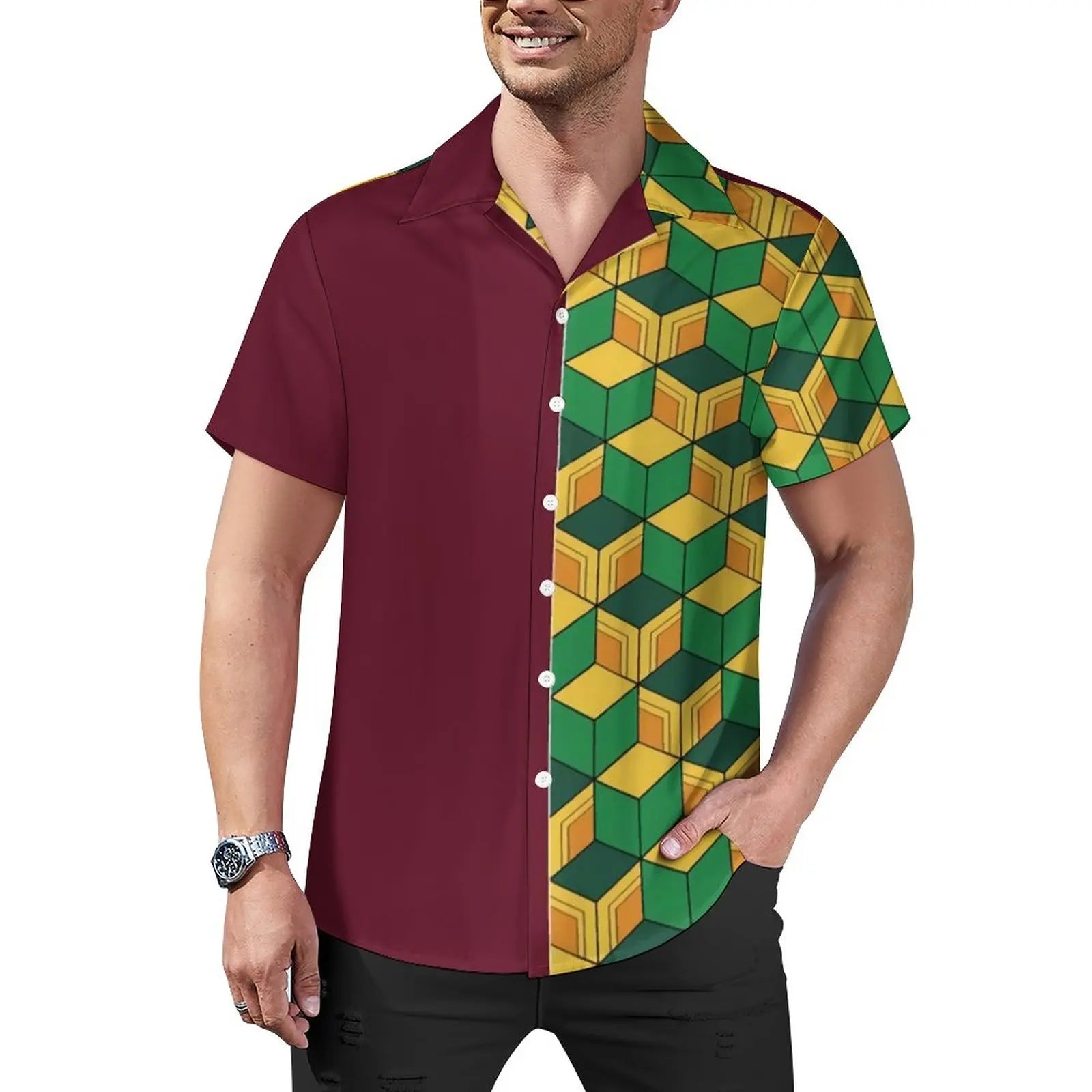 Agatsuma Zenitsu Vacation Shirt Demons Anime Kimetsus Hawaiian No Yaibas Casual Shirts Slayers Men Aesthetic Blouses Clothing