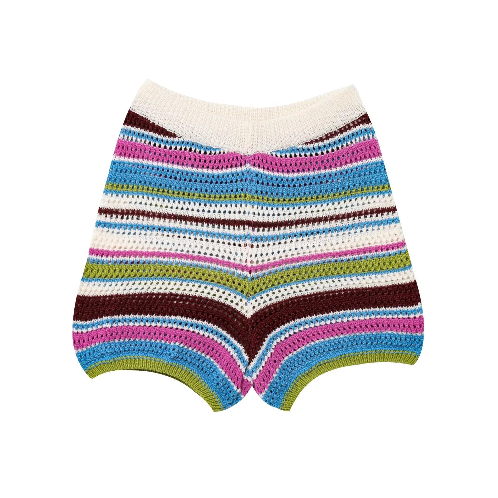 PB&ZA2024 autumn new women's clothing fashion temperament slim fit casual POLO collar short knitted sweater striped shorts set