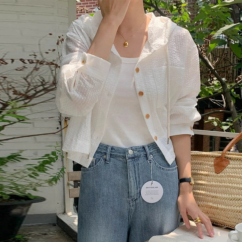 2Colors Korean style long sleeve blouses 2022 Spring Autumn womens Loose Pleated Chiffon tops and blouse Outwear Shirts(C0001)