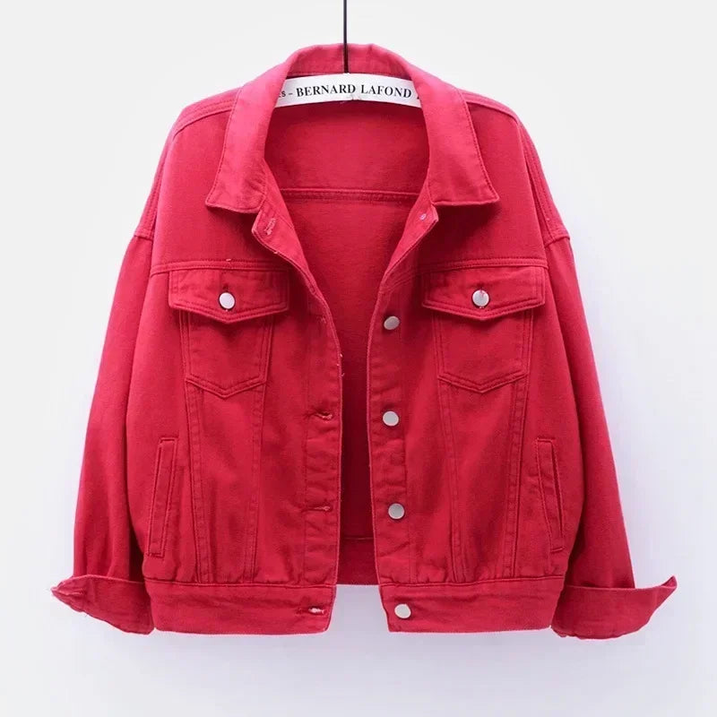 Denim Jacket Women Jeans 2025 Jean Jackets for Women Coat Veste Femme Purple White Yellow Mujer Red Pink Blue Black 3xl 4xl 2025