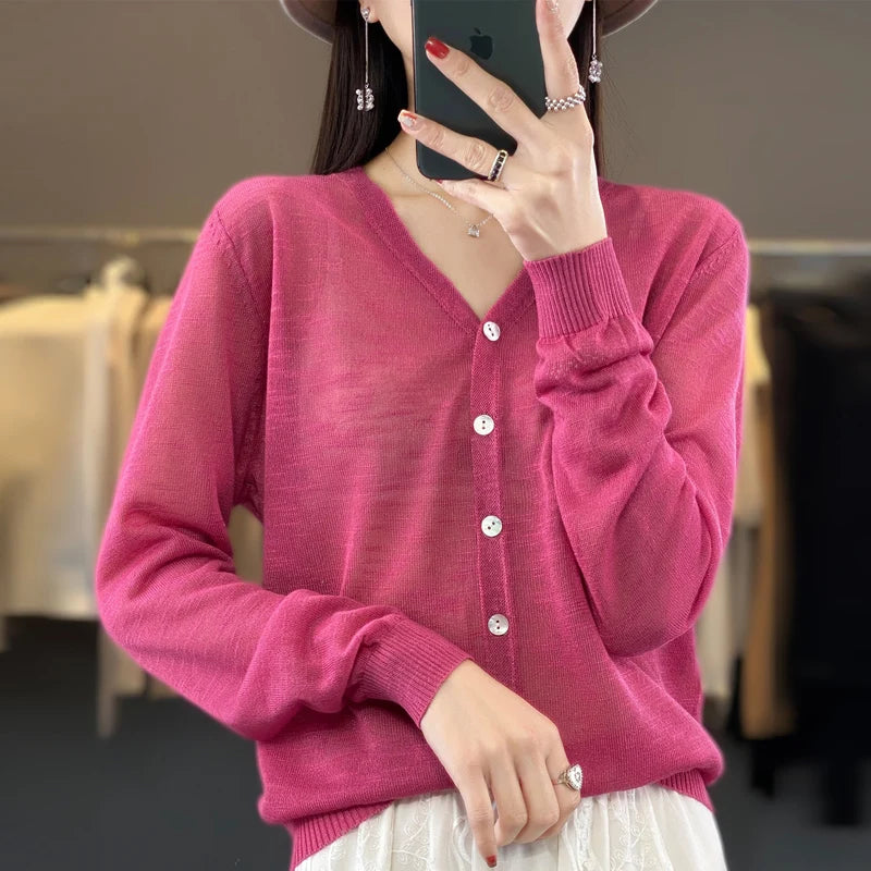 Summer New Women's Floral Yarn Ice Silk Knitted Cardigan Breathable Cool Sun Protection Sexy Cardigan NJR-330