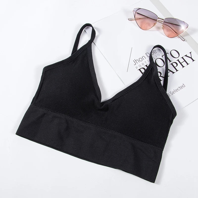 U-Shaped Backless Tank Top Women Intimate Strap Bra Camis Seamless Brassiere Women Wirefree Bralette Sexy Camis Bras Underwear
