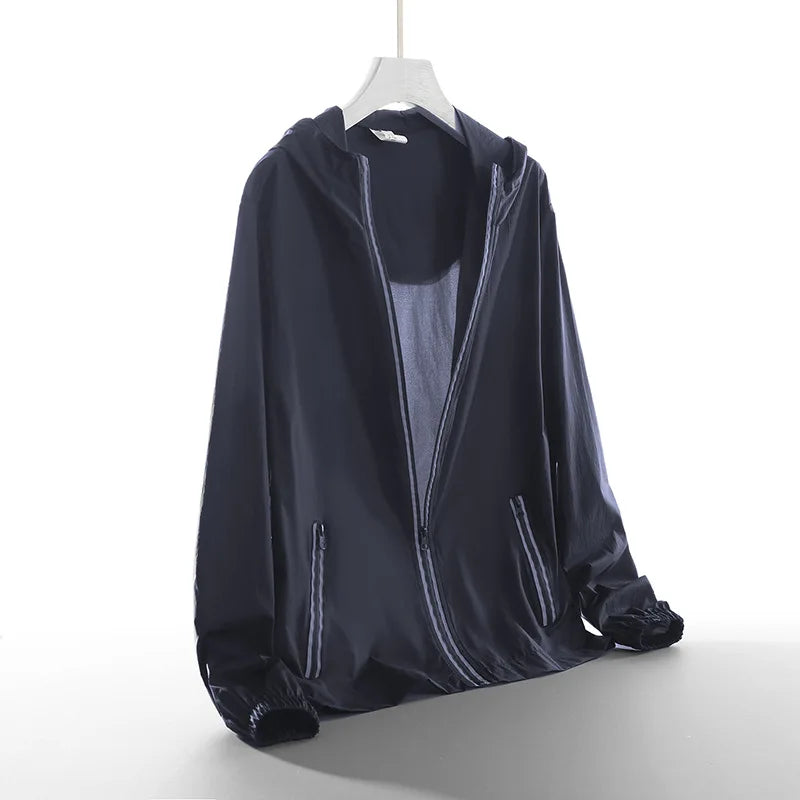 5XL 6XL 7XL 8XL Large Size Lightweight Hooded Jacket 2022 Summer Classic Style Breathable Men's Sun Protection Jacket