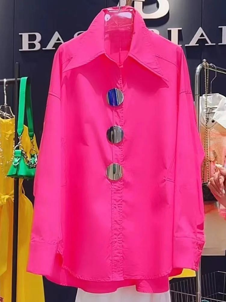 Loose Casual Oversized Cotton Mid-length Shirts and Blouses For Women's Clothing Sales Elegant Top Woman 2024 Spring