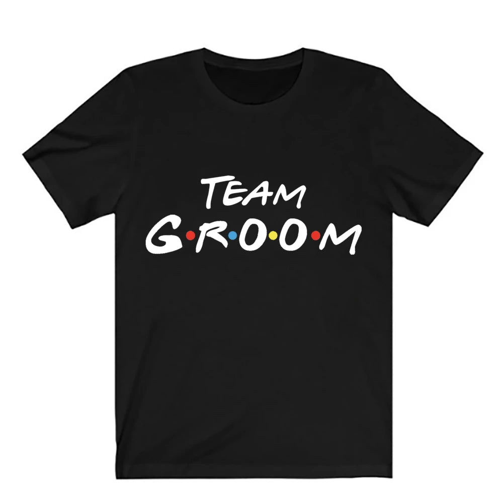 Team Groom Shirt Groom Bachelorette Party T-shirt Graphic Tee Husband Shirts Wedding Groomsman Clothes Male Tops Best Man Tshirt