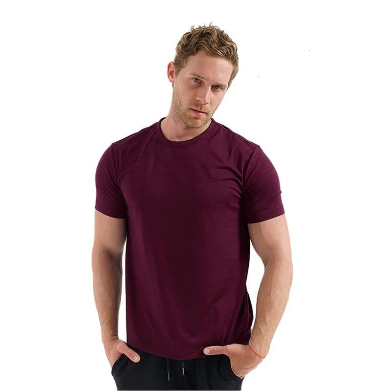 Men's Merino Wool Base Layer Tee T-Shirt 180GSM Wicking Breathable Quick Dry Anti-Odor ASIA Size