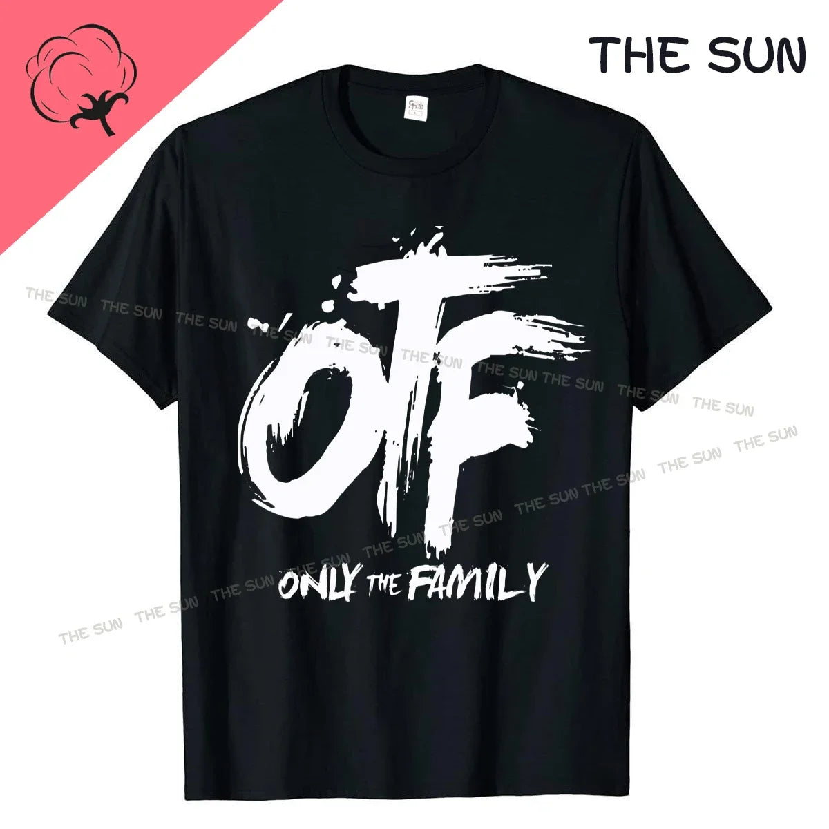 Men Black T-Shirts Fashion Adult Tees Tops O-neck with Lil Durk Otf Pattern Printed Summer Fashion Teeshirt Male Tops Cotton