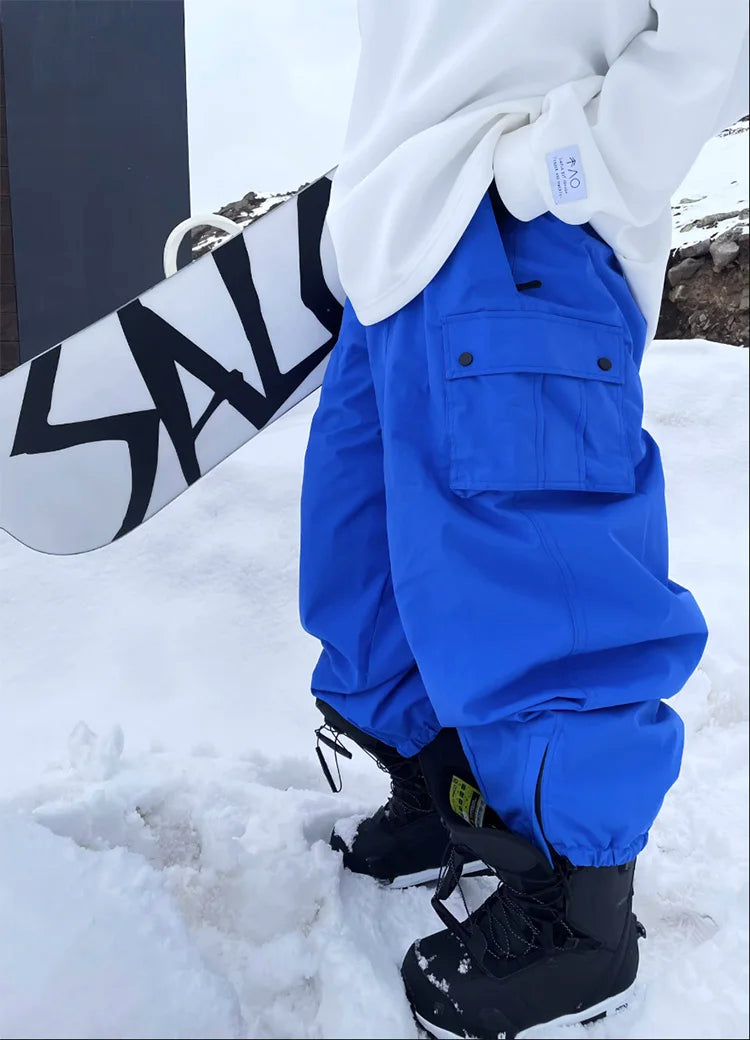 New Women Outdoor Windproof Waterproof Warm Violet Color Snow Trousers Oversize Ski Pants Winter Ski Snowboard Pants Cargo Pants