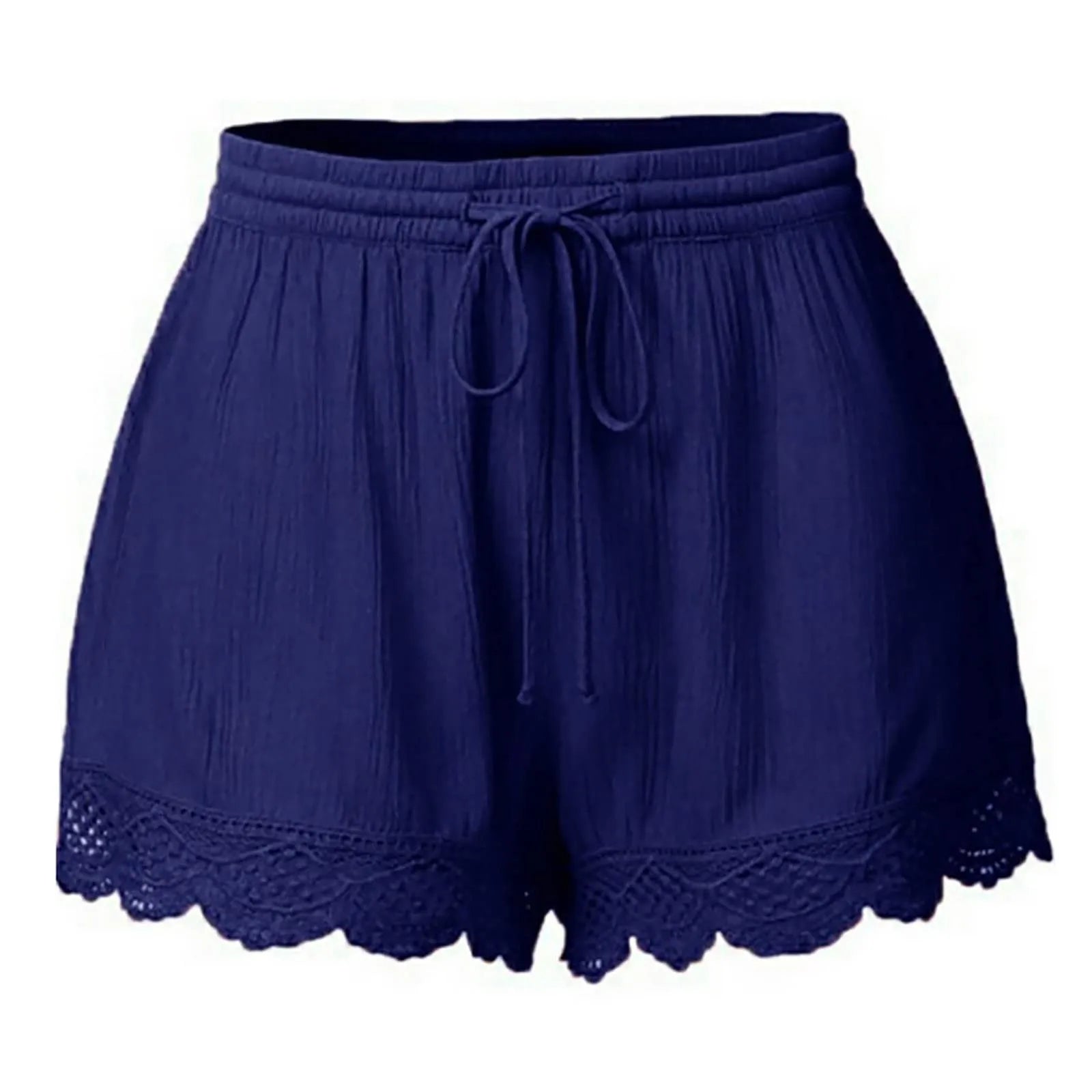 Women Lace Up Shorts Summer Casual Elastic Waist Wide Leg Sweat Fitness Running Short 2024 High Quality Thick Fabric Mini Shorts