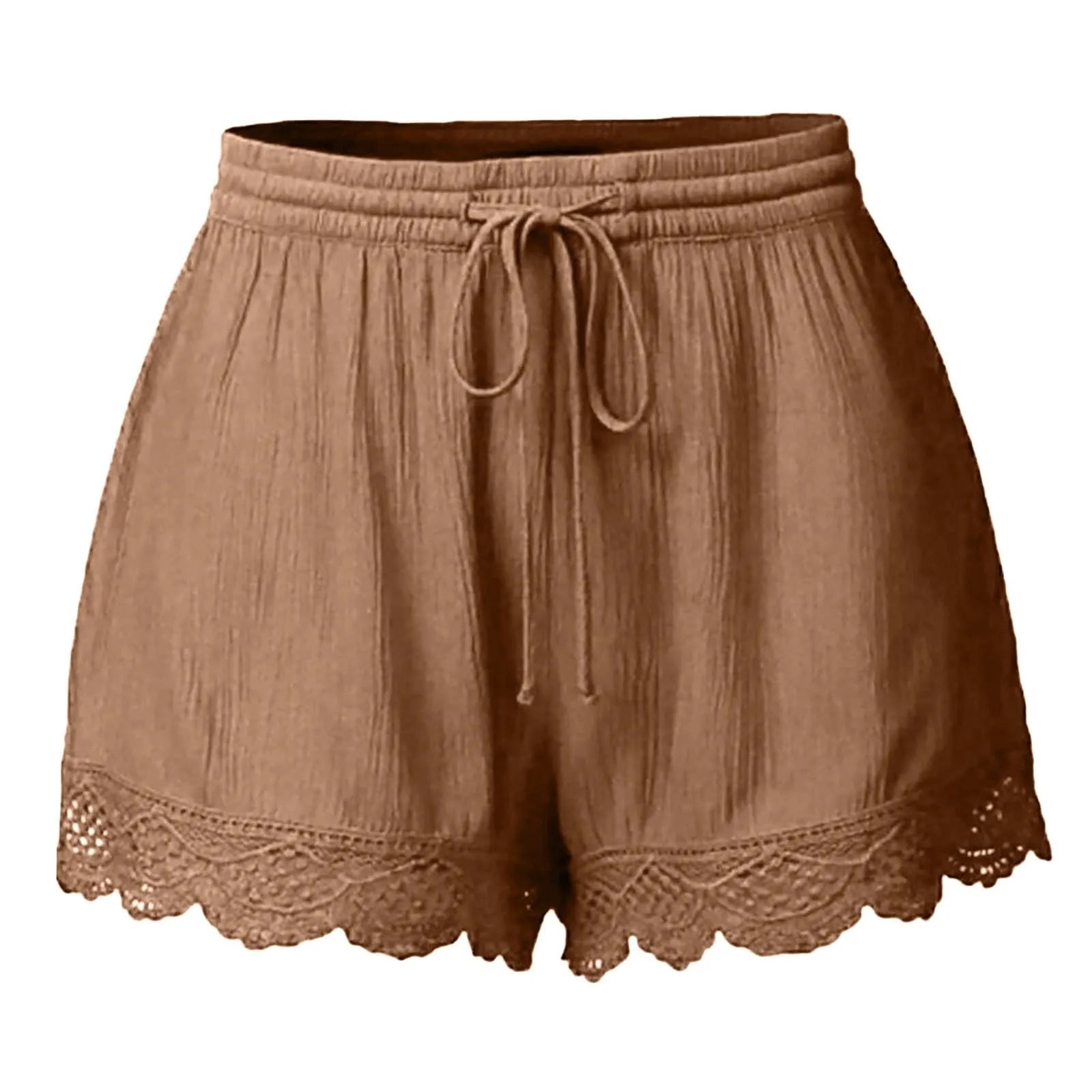 Women Lace Up Shorts Summer Casual Elastic Waist Wide Leg Sweat Fitness Running Short 2024 High Quality Thick Fabric Mini Shorts