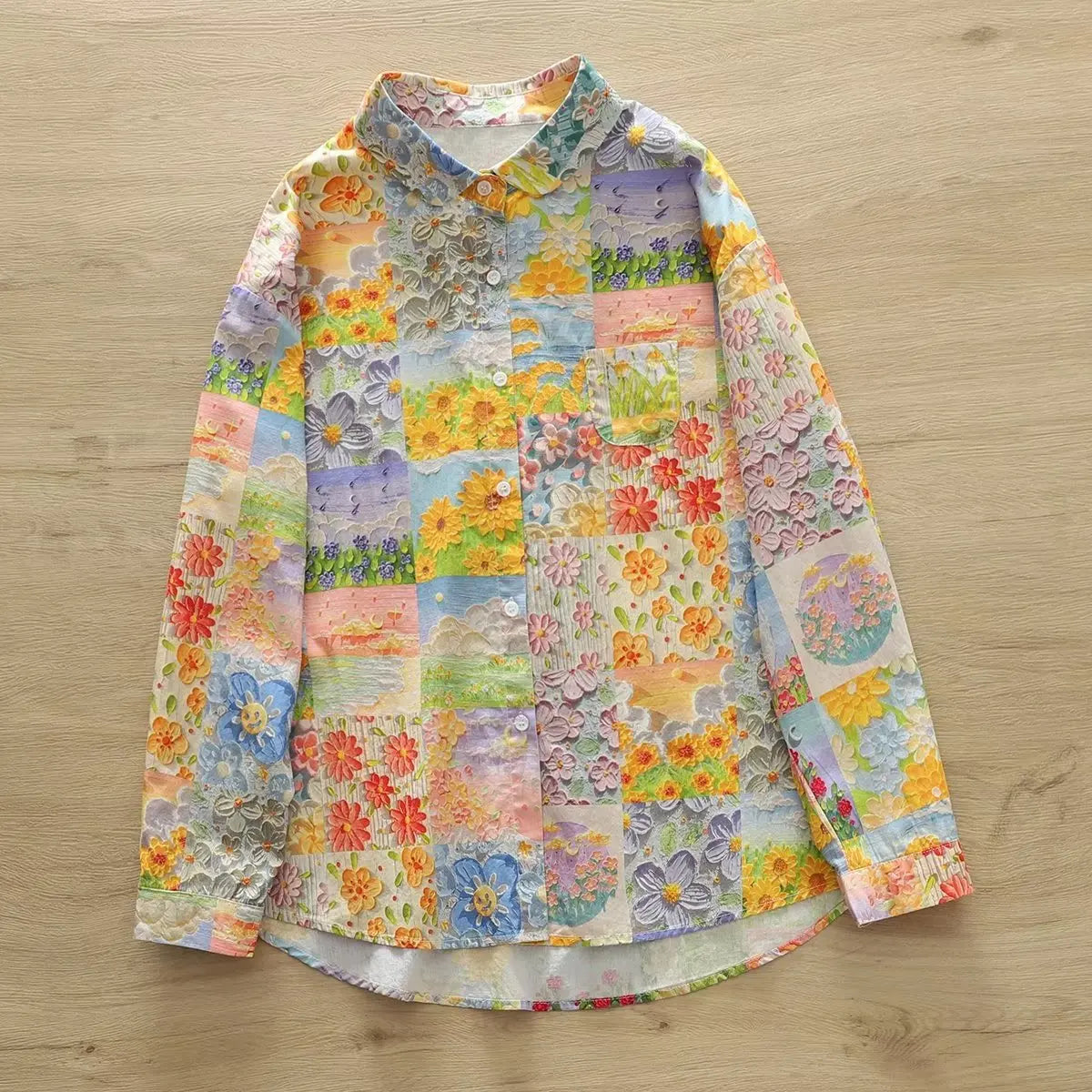 Fashion Women Printed Shirts Cotton Casual Blouses and Tops 2024 New Loose Style Exquisite Lady Long Sleeve Shirt Female Clothes