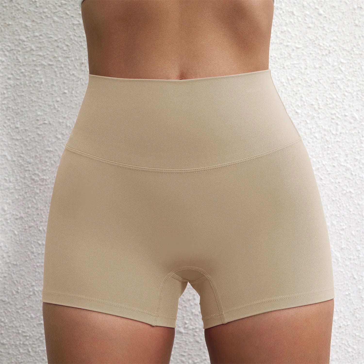 Solid Color Tight Compression Sport Short High Waist Yoga Ultrashort Legging Training Soft Women Gym Athletic Tight Squat Proof