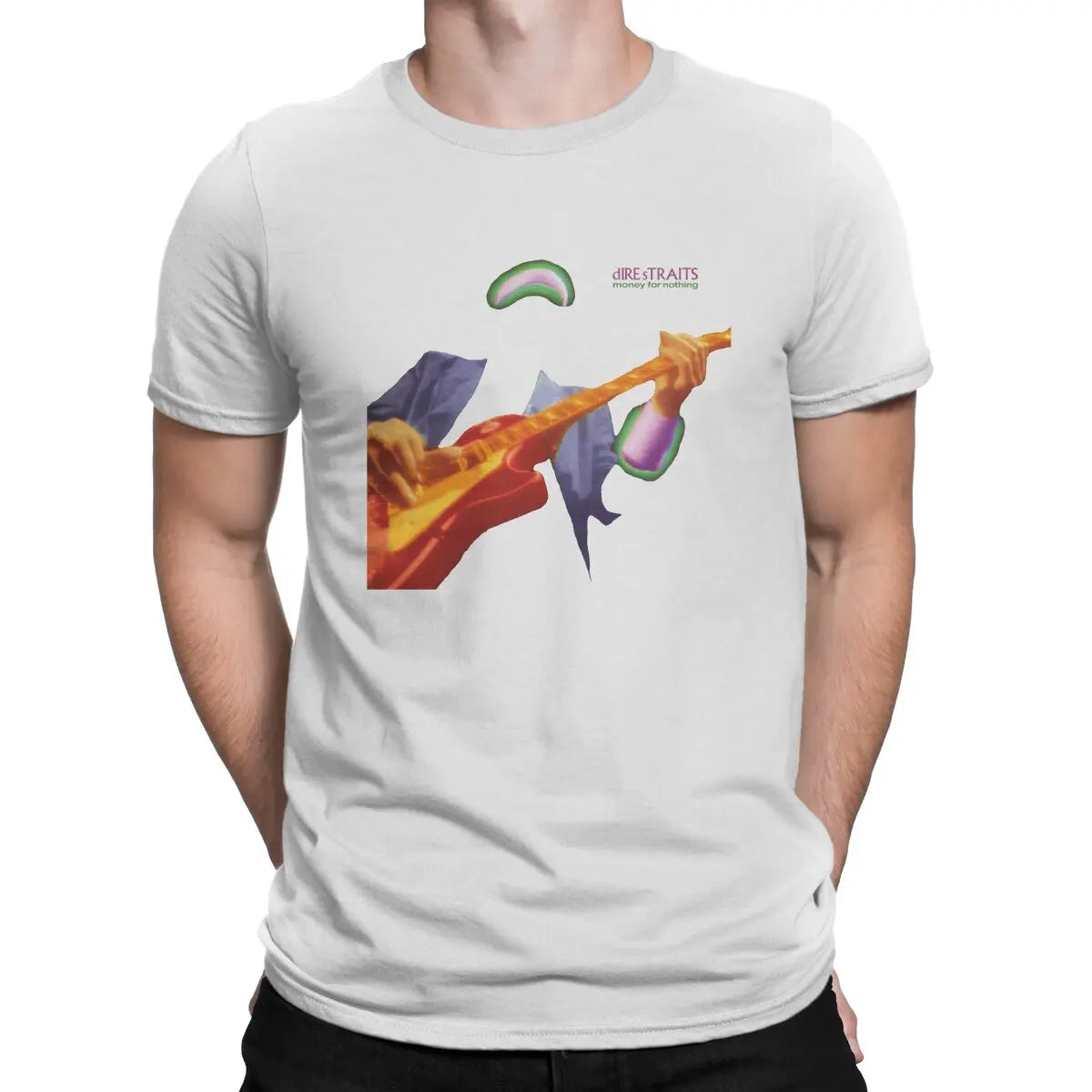 Funny Money For Nothing Music T-Shirts Men O Neck 100% Cotton T Shirts Dire Straits Band Short Sleeve Tees 6XL Clothes