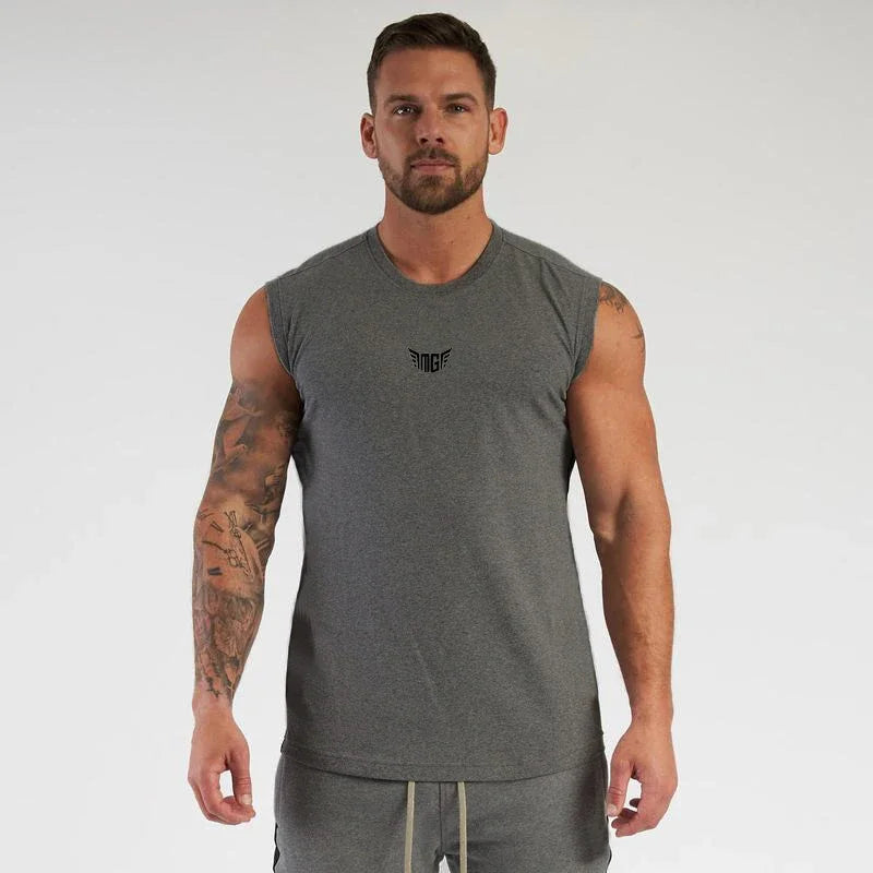 Summer Compression Gym Tank Top Men Cotton Bodybuilding Fitness Sleeveless T Shirt Workout Clothing Mens Sportswear Muscle Vests