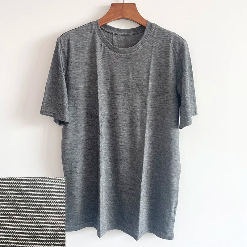Men's Merino Wool Base Layer Tee T-Shirt 180GSM Wicking Breathable Quick Dry Anti-Odor ASIA Size