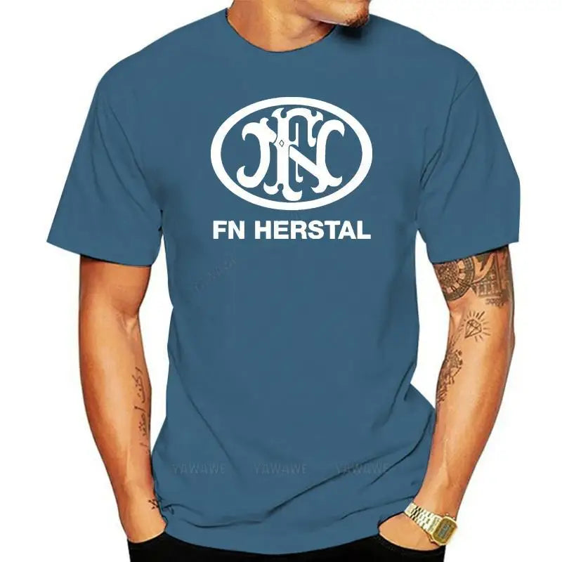 mens tee-shirt New FN Herstal Logo Short Sleeve Black Men T-Shirt Size S-5XL vintage style short sleeve Oversized t shirts