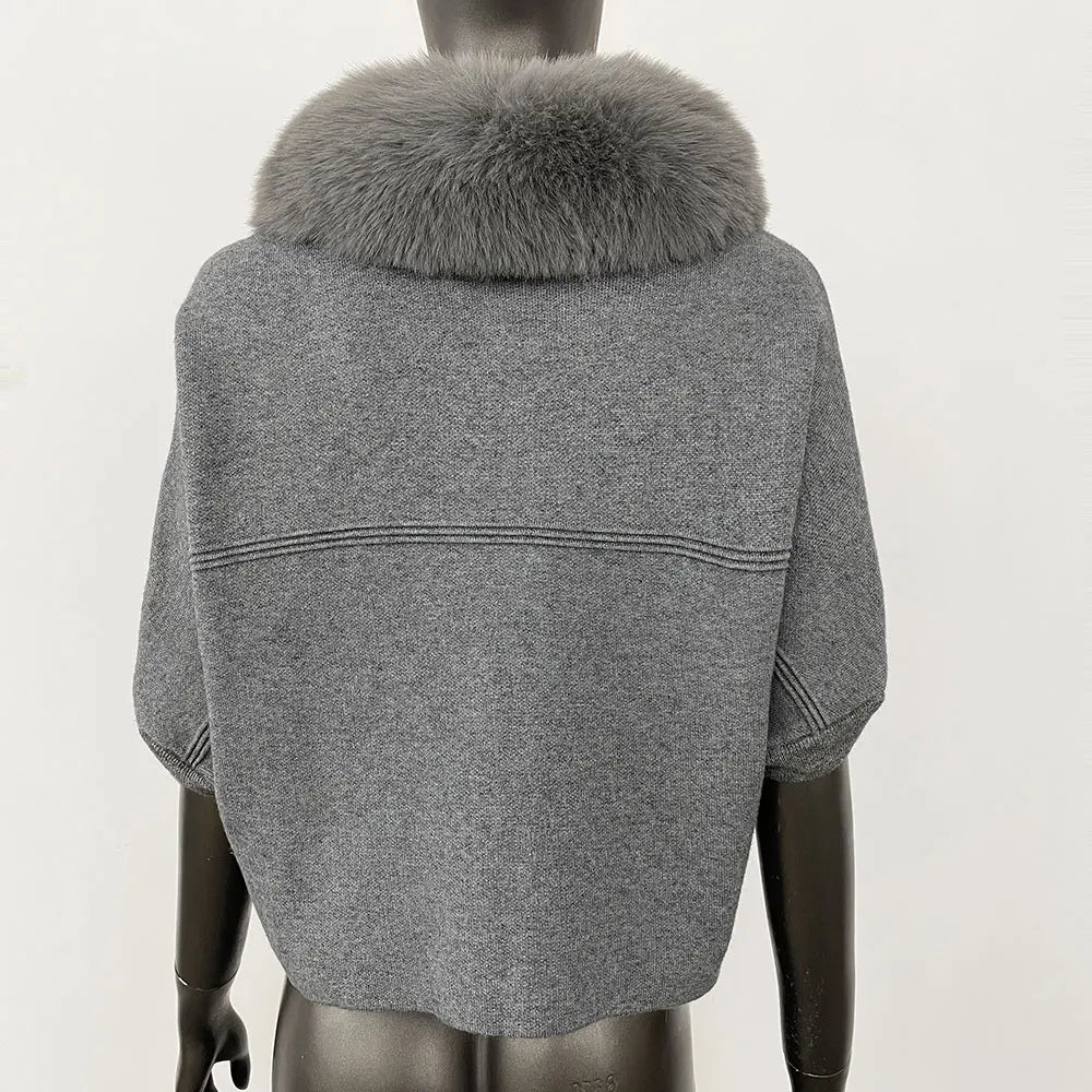 FURYOURSELF 2025 Autumn Winter Women's Short Knitted Sweater with Artificial Fur New Brazilian Best-selling Women's Cardigan