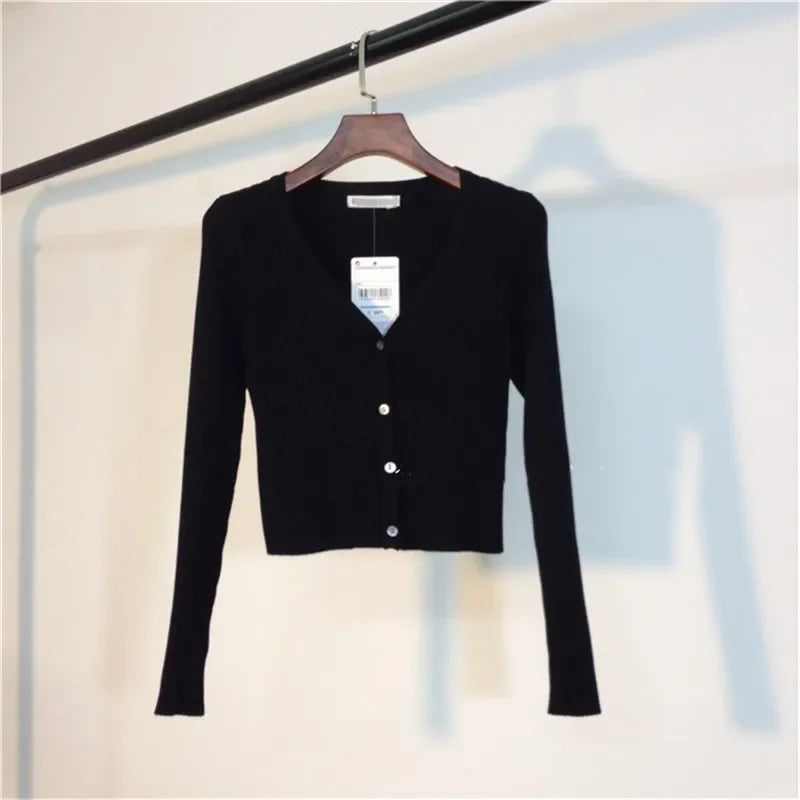Neploe Spring Newly Patchwork Women Cardigans 2025 Fashion Slim Ladies Knitted Sweater Long Sleeve Buttons Sweaters 65057