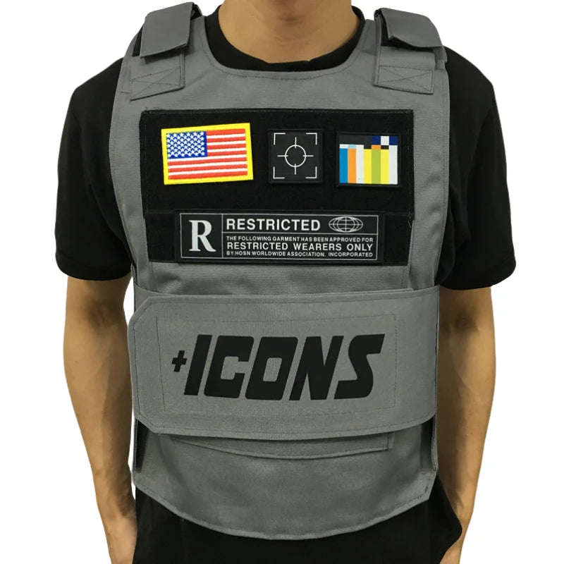 Hot Selling ICONS Oxford Casual Street Vest Sleeveless Men Multifunctional Singlet Adjustable Tactical Vest For Fishing Training