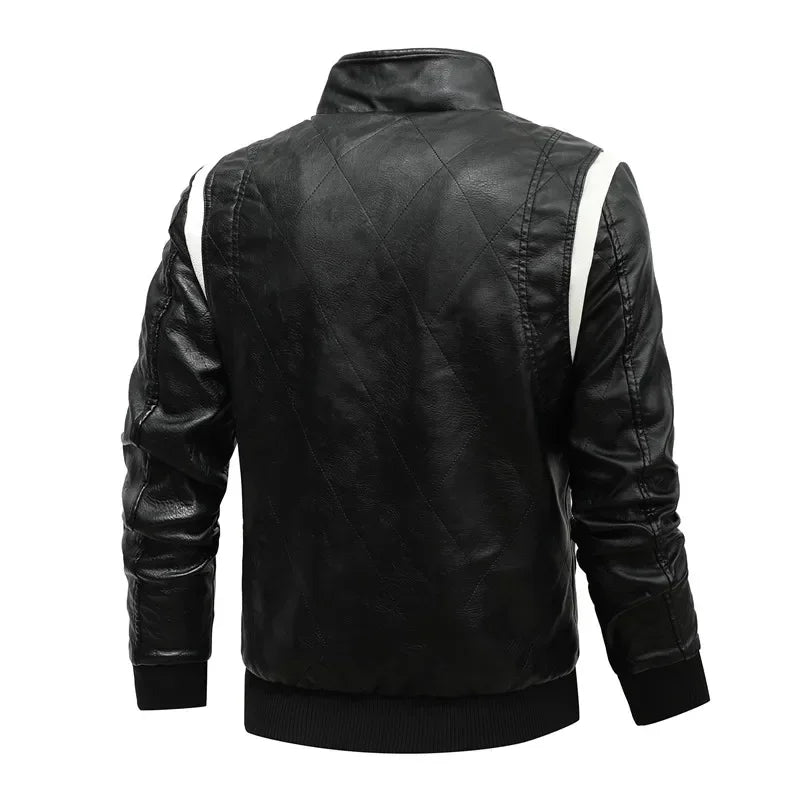 Ryan Gosling Drive Jacket Mens Winter Bomber Leather Jackets Men Scorpion Embroidery Hooded Jacket PU Leather Motorcycle Jacket
