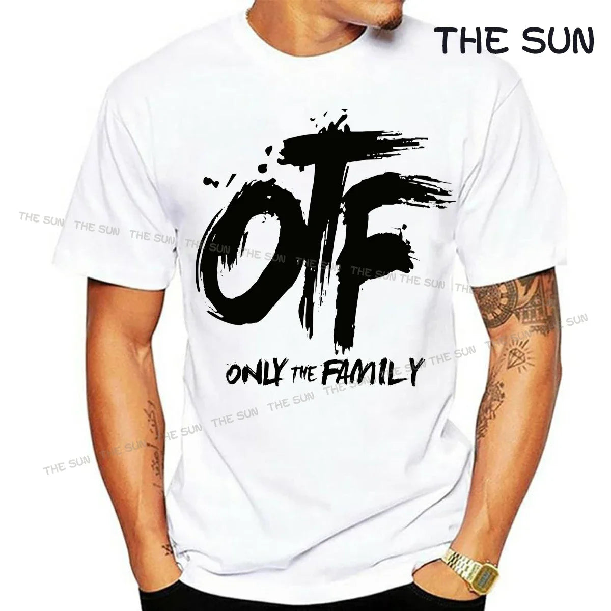 Men Black T-Shirts Fashion Adult Tees Tops O-neck with Lil Durk Otf Pattern Printed Summer Fashion Teeshirt Male Tops Cotton